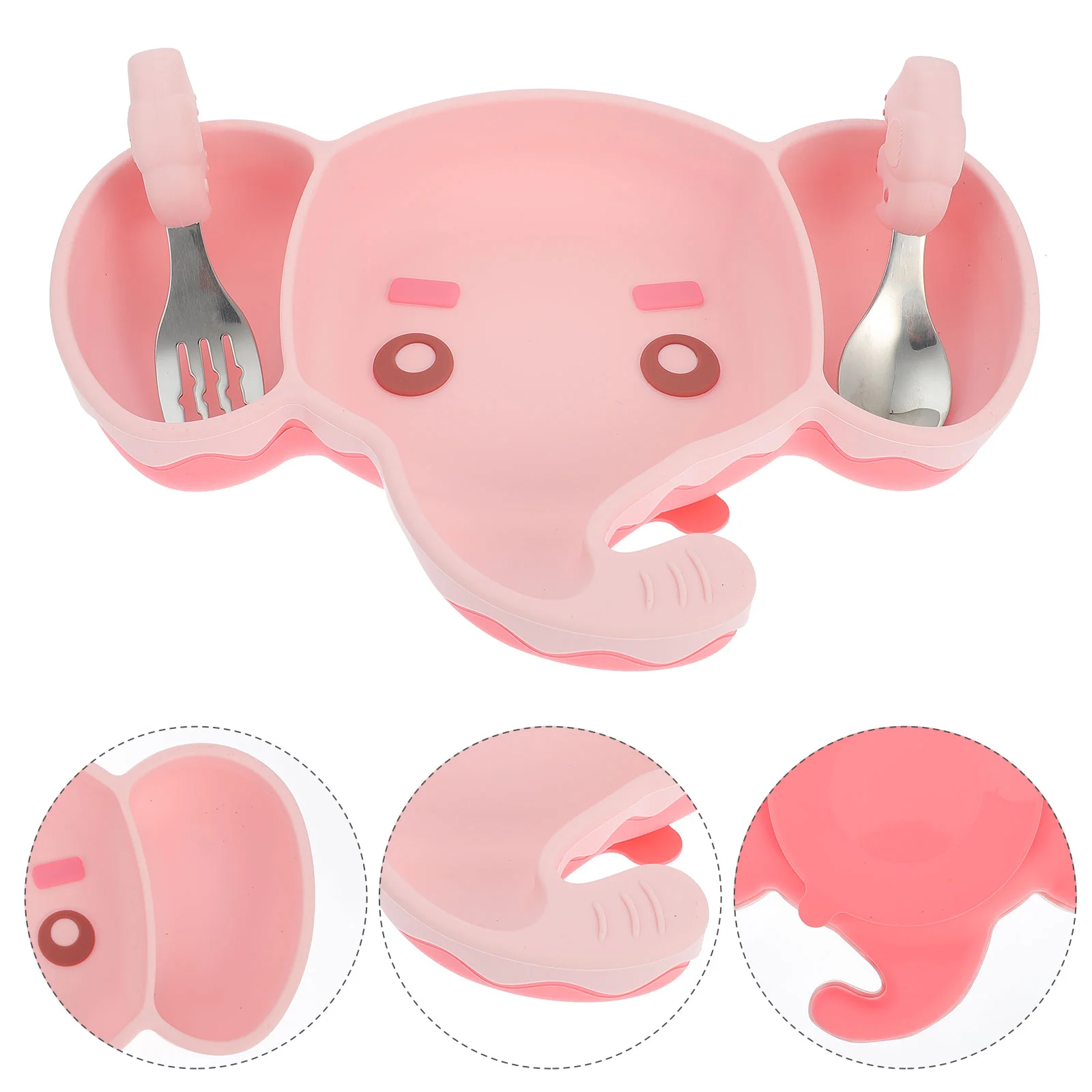 

1 Набор для кормления ребенка миска силиконовая тарелка для отлучения мультяшная всасывающая чаша вилка ложка