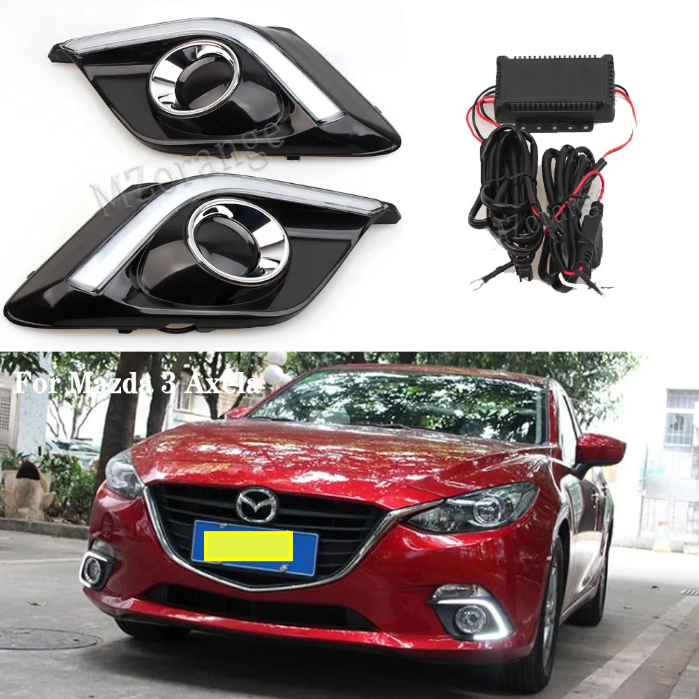 MZORANGE 2 шт. светодиодный дневные ходовые огни для Mazda 3 Axela 2013 2014 2015 2016 передние
