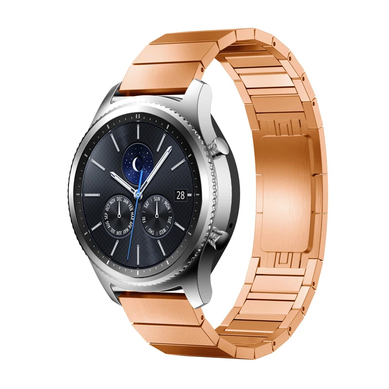 22 мм 20 мм ремешок для часов для samsung galaxy watch gear s3 frontier 46 мм 42 мм huawei GT часы из нержавеющей стали Бабочка Пряжка ремешок
