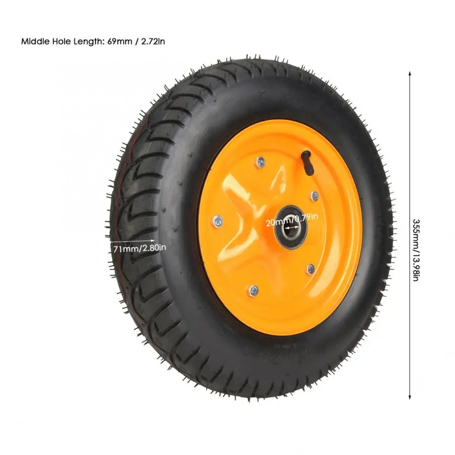Колеса тележки износостойкие надувные шины 14 дюймов резиновые колеса со