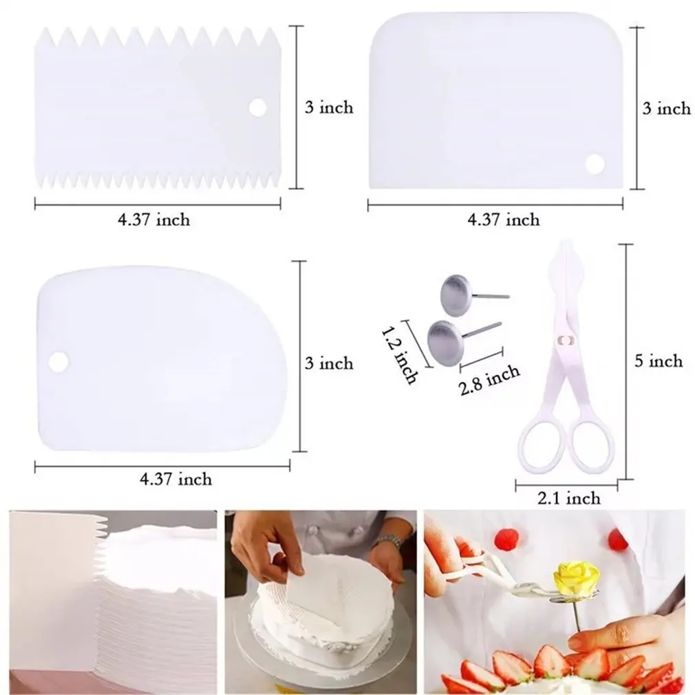 

A39pcs Multi-function Cake Decorating Kit Kitchen Dessert Baking Pastry Supplies Cake Turntable Set Pastry Tube Fondant Tool