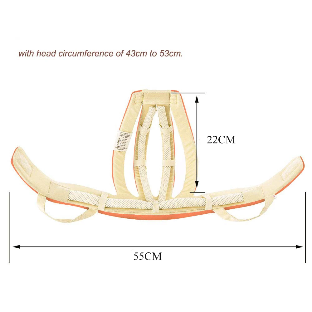 Gorros de seguridad de malla de algod&oacute;n para ni&ntilde;os y ni&ntilde;as, casco protector suave y ajustable para la cabeza, gorras para aprender a caminar-4