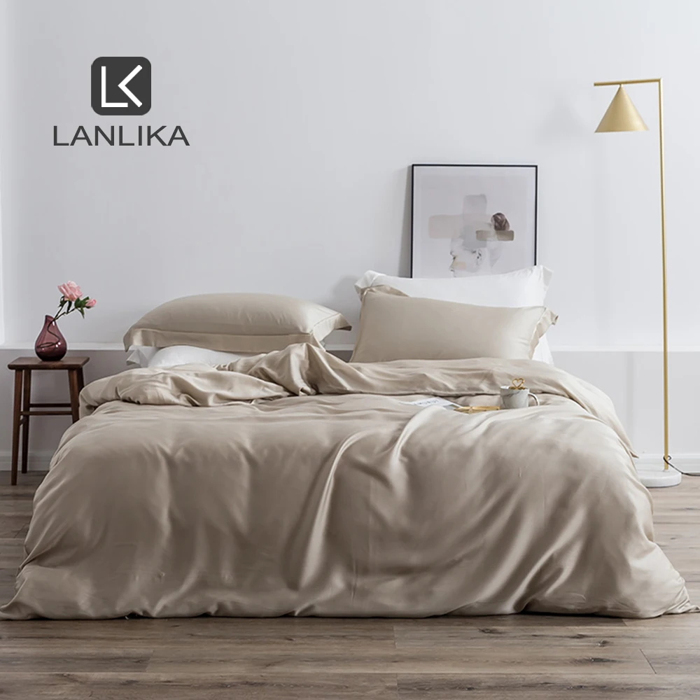 Lanlika Роскошный 100% шелк 25 Момми Шелковый здоровый пододеяльник евро покрывало