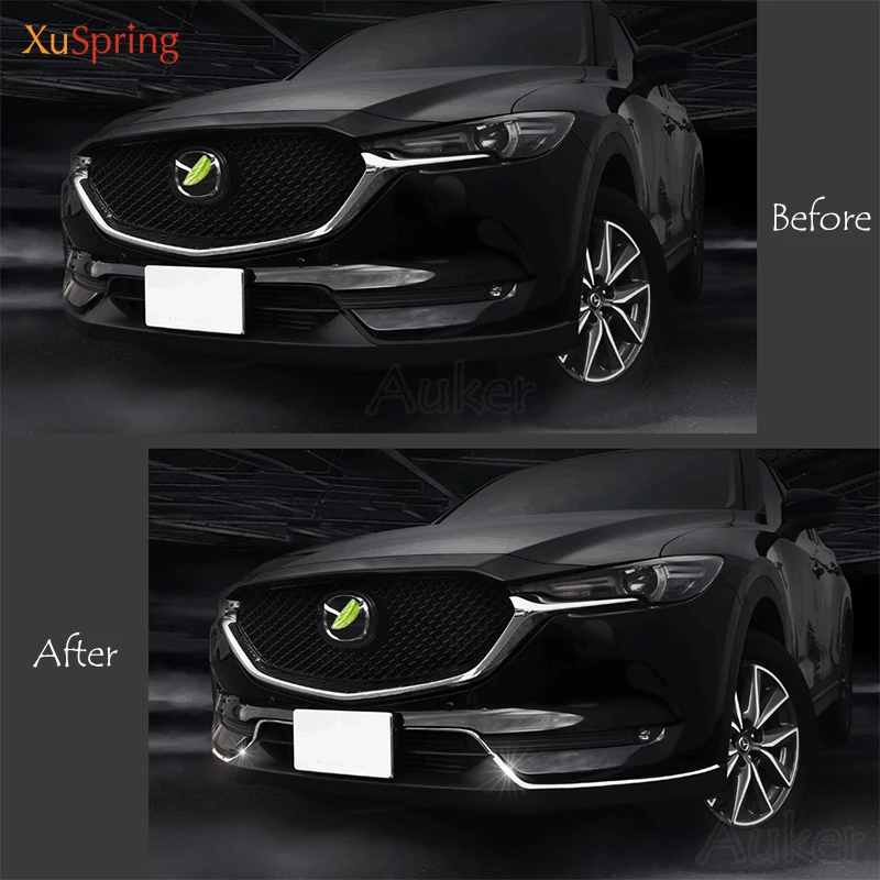 Для Mazda CX 5 CX5 8 2017 2018 2019 2020 автомобиль передний бампер молдинг гриль накладка