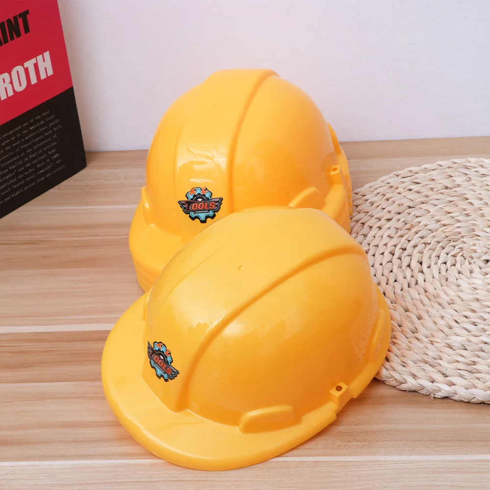 

6pcs Kids Simulation Engineering Helmet Safety Helmet for Children (Yellow)
