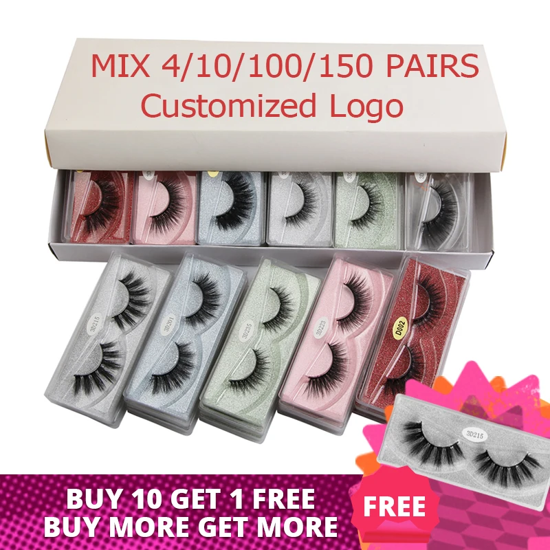 

Wholesale Eyelashes 4/10/50/150pcs 3D Mink Lashes Natural Mink Eyelashes Wholesale False Eyelashes Makeup False Lashes In Bulk