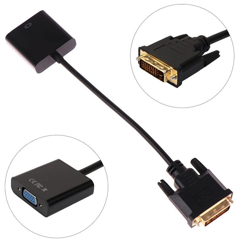 DVI 24 + 1 25Pin DVI-D To VGA 15Pin видео кабель конвертер для проектора PS3 PS4 ПК | Электроника