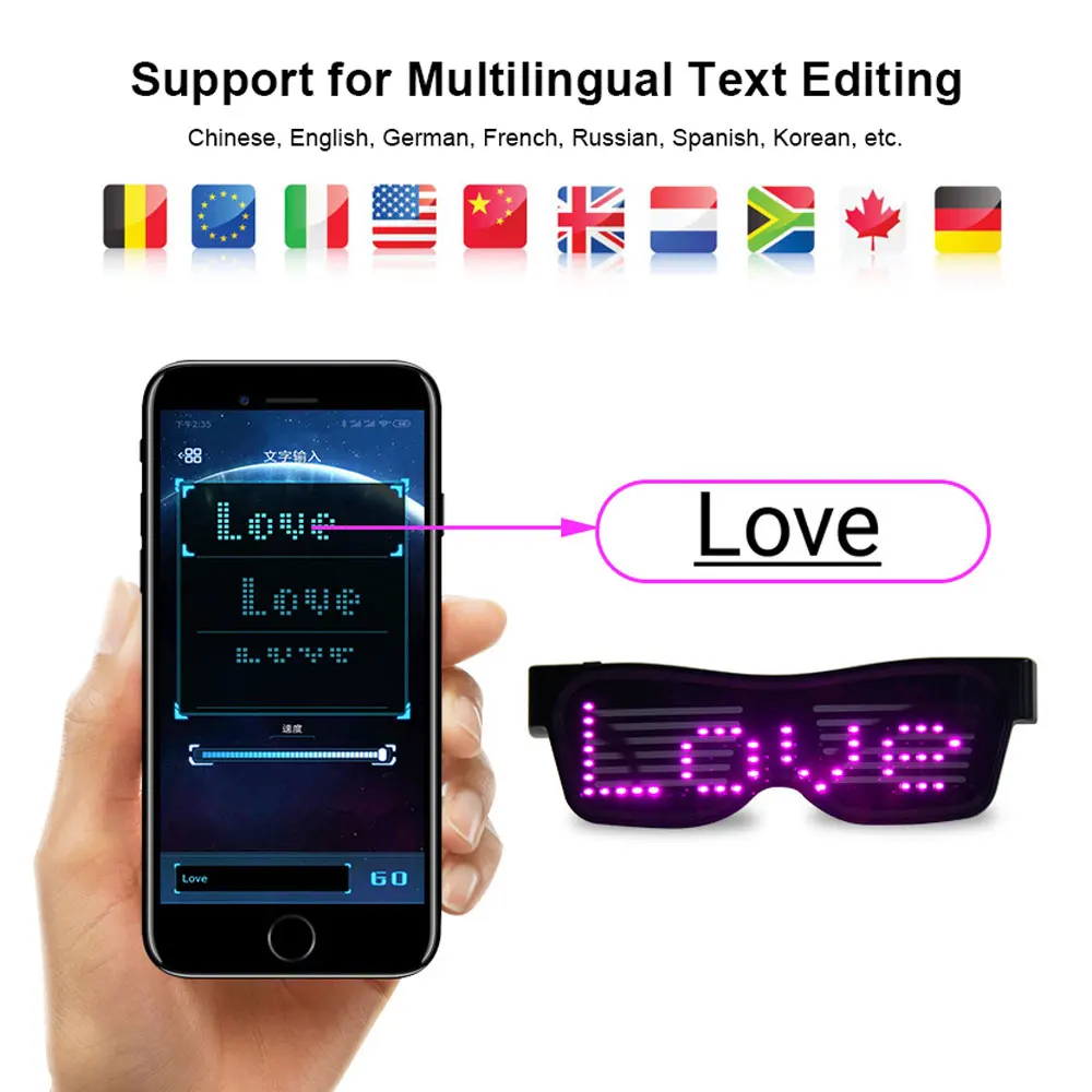 Bluetooth светодиодный Очки для рейв-светильник очки праздников и вечеринок