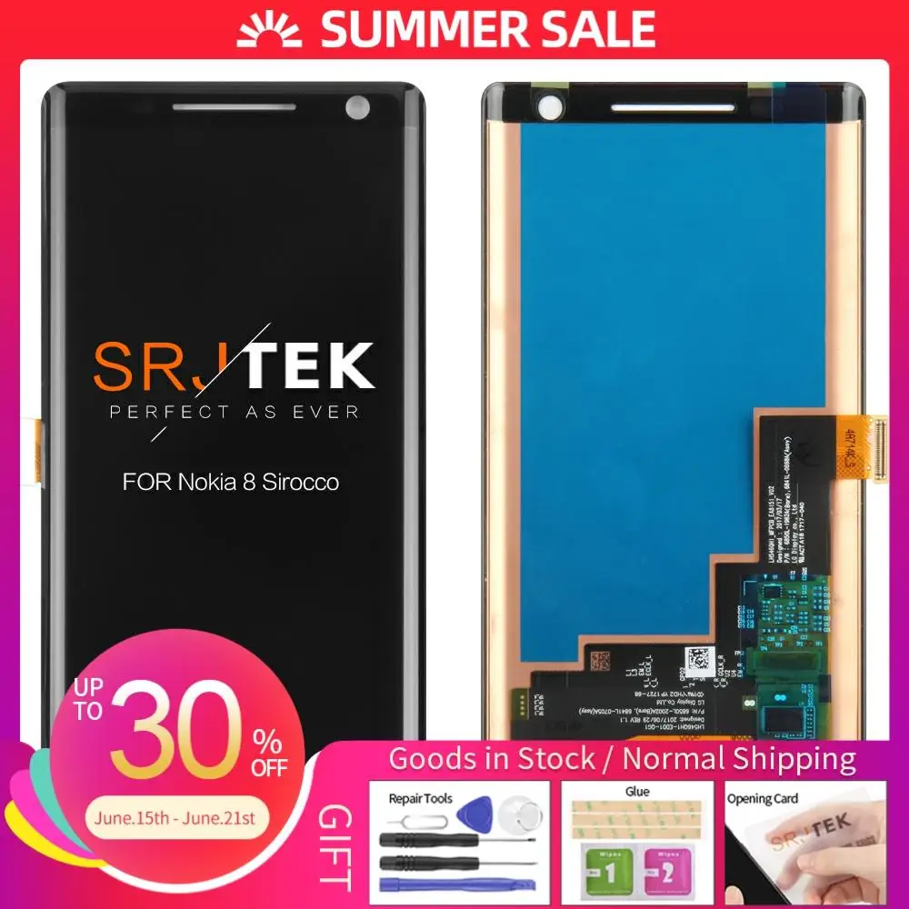 ЖК дисплей для Nokia 8 Sirocco дигитайзер сенсорного экрана в сборе 5 дюйма 2560*1440 Замена