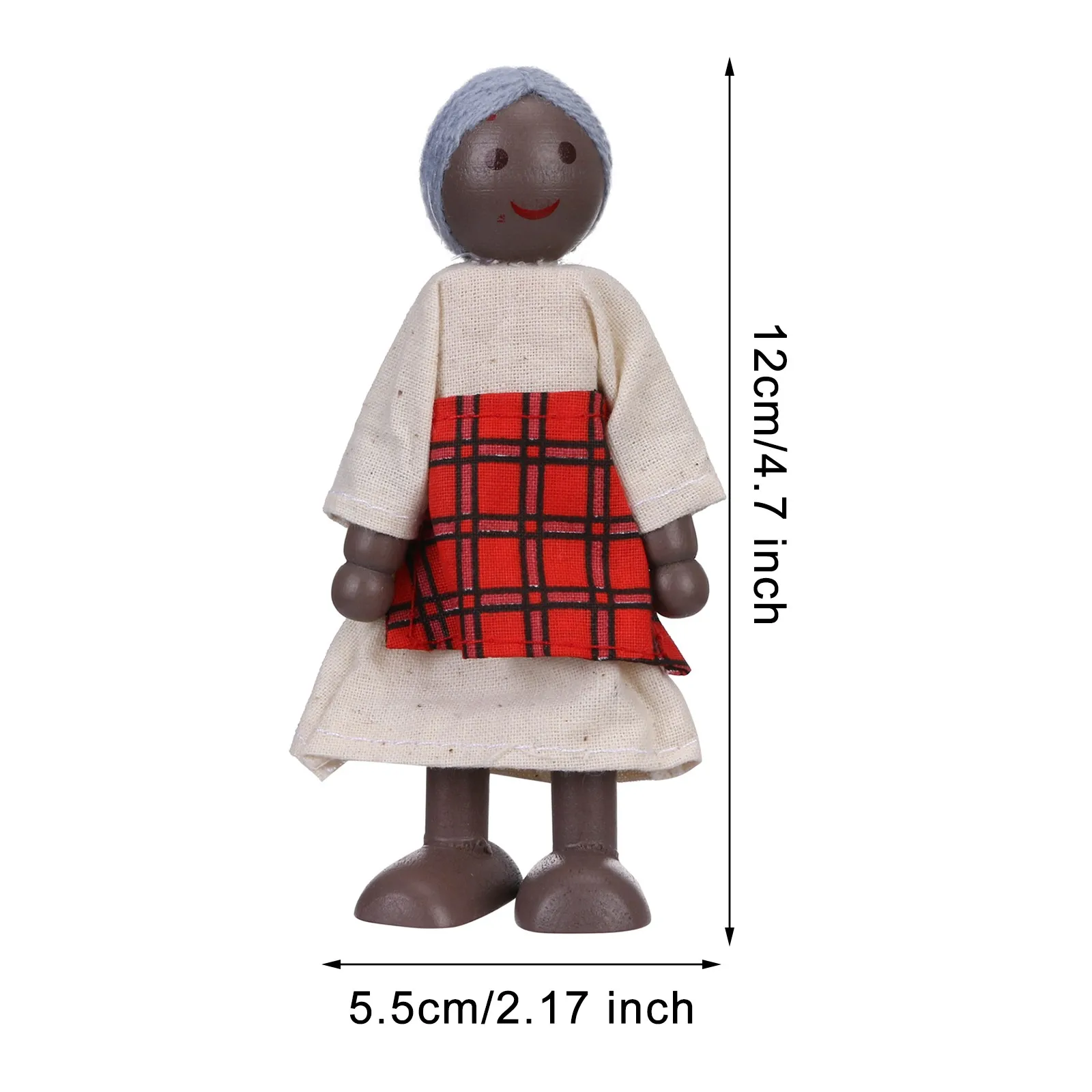 

Kids Girls Lovely Happy Dolls Family Playset Wooden Figures Set Of 7 African Toy Enlightenment Toy Birthday Present Toy #10