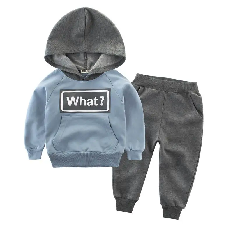 2021 Spring and Autumn Boys Children Suits cotton Long Sleeve hoodie +Sports Pants 2pcs Set Boy Clothes E3609 | Детская одежда и