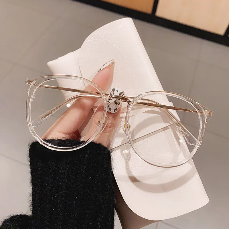 

New Trendy Vintage Metal Round Glasses Frame Women Fashion Optical Transparent Eyeglasses Female Computer Spectacles