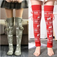 long socks stockings winter women warm over knee christmas high socks knitted