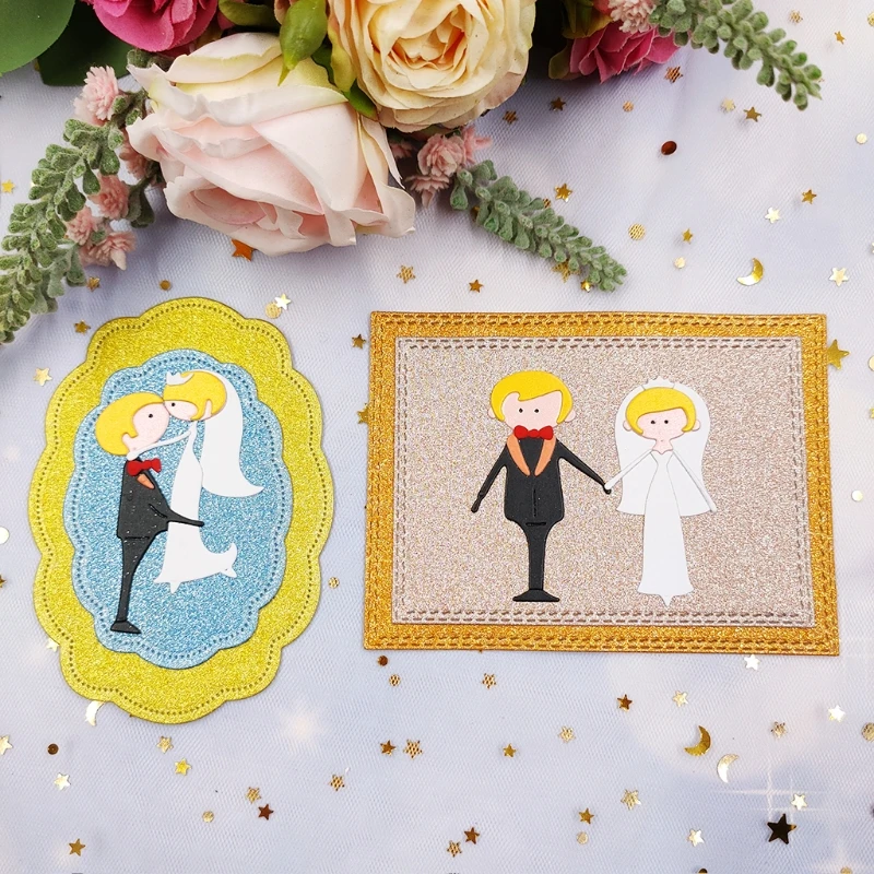 

Wedding Couple Metal Cutting Dies Stencil DIY Scrapbooking Album Paper Card Mold