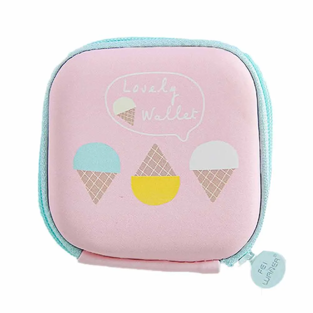 Милая сумка для хранения наушников ярких цветов Женская портативная Мини