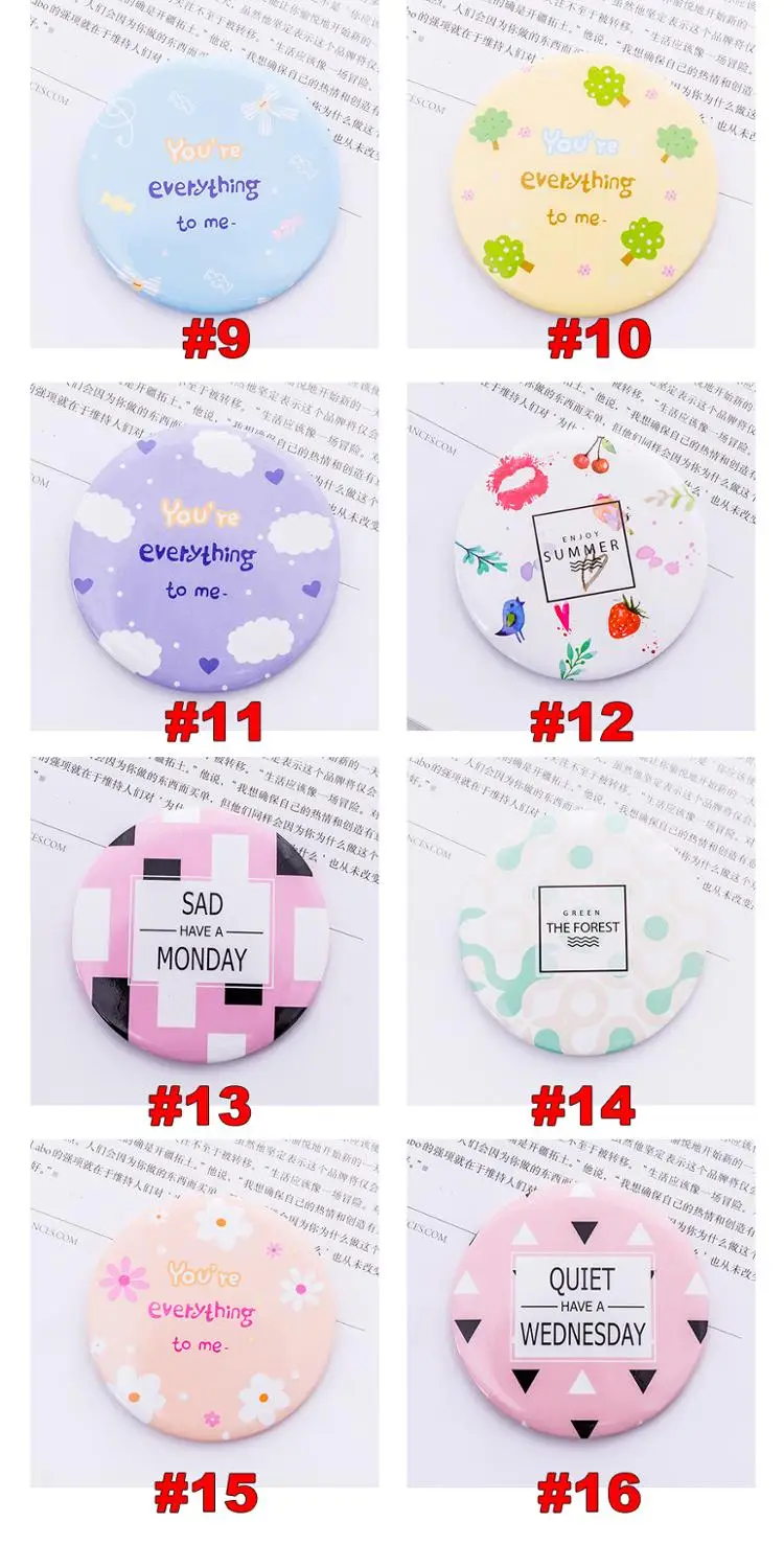 20 шт. мультяшное женское портативное косметическое мини зеркало карманное милое