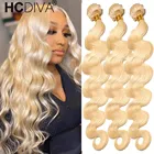 Волнистые бразильские волосы для наращивания, 613 пучка, 613 блонд, 38 дюймов, 40 дюймов