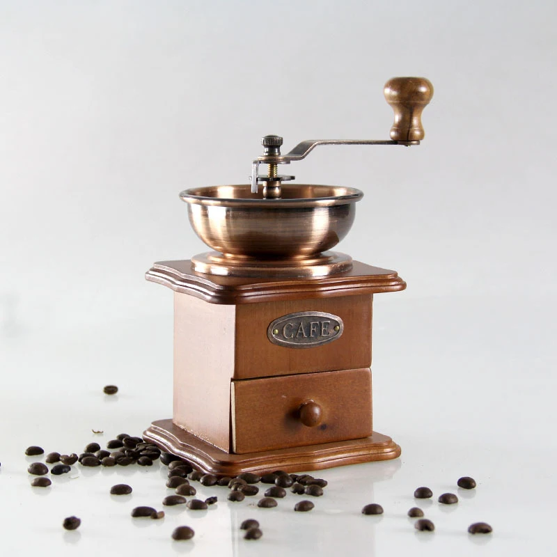 Molinillo de Café Manual de madera Retro, máquina de café Manual ajustable, lavable, molino de rebaba de cerámica Vintage
