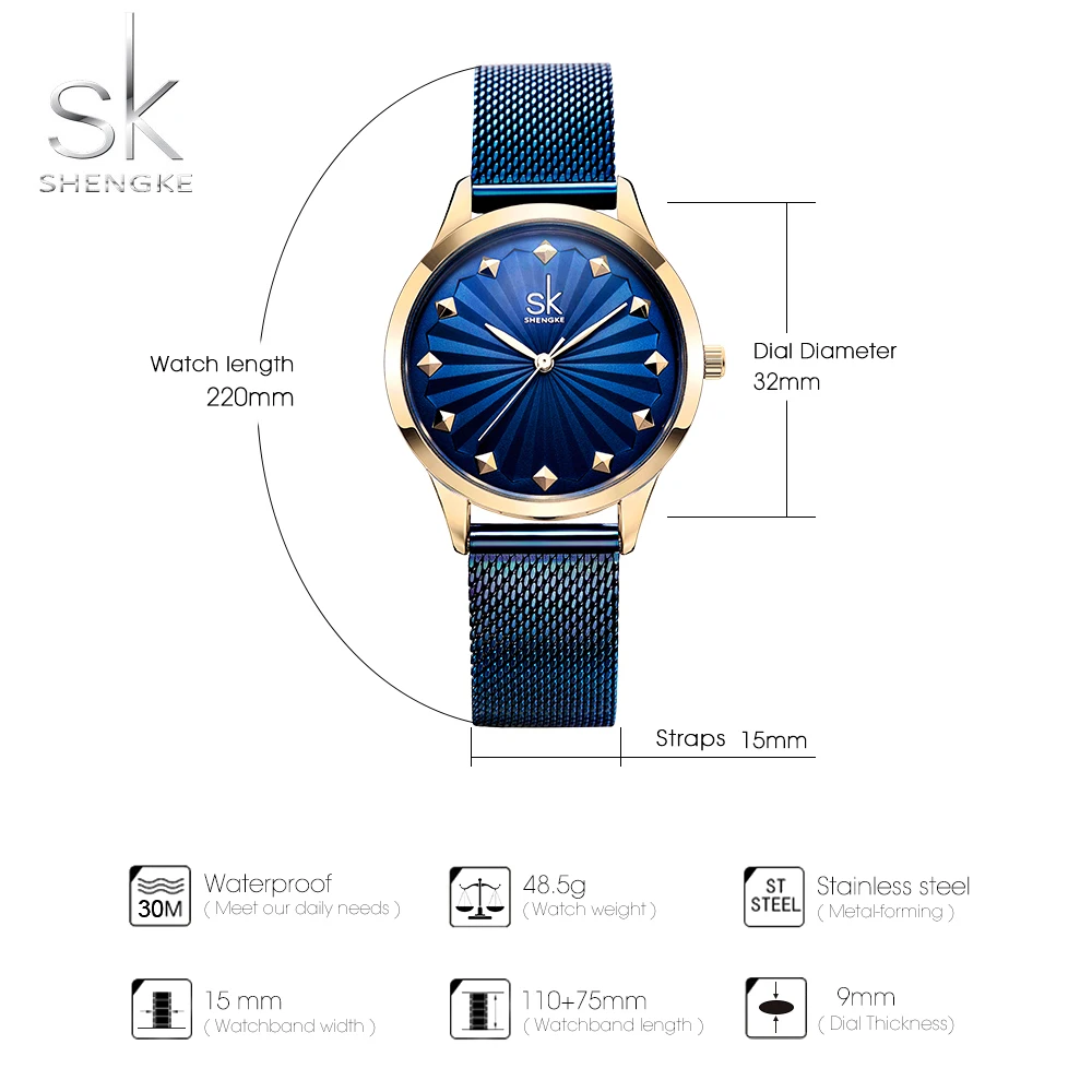 

NO.2 Wrist Watch Women Fashion Stainless Steel Quartz Watches Bracelet Clock Relogio Feminino 2018 SK Luxury Ladies Watches