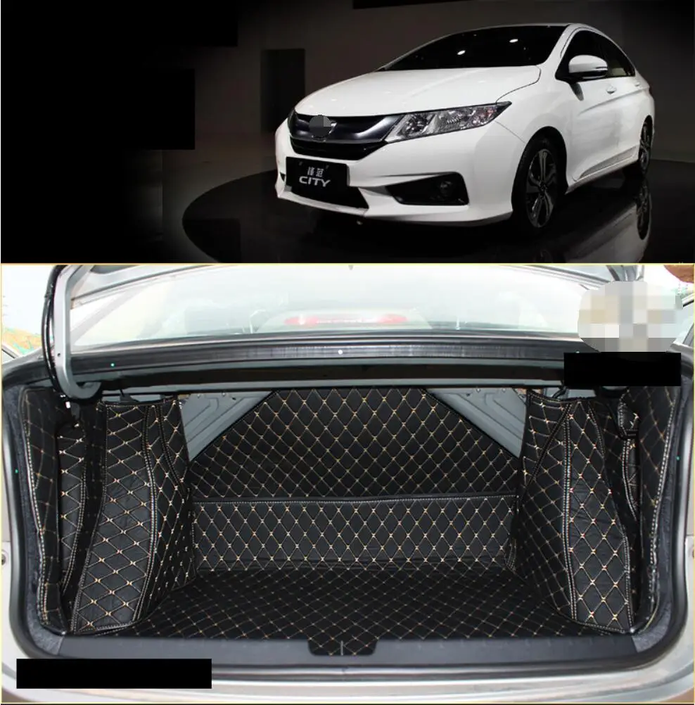 

Прочный кожаный коврик для багажника автомобиля, коврик для груза для honda city 2014 2015 2016 2017 2018 2019, аксессуары Grace