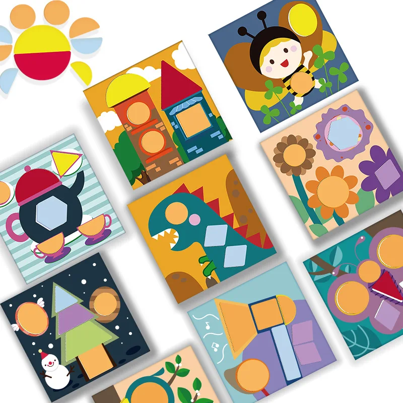 120pcs Wooden Jigsaw Puzzle Board Set Colorful Baby Montessori Educational Toys for Children Learning Developing Toy Kids Gifts | Игрушки и