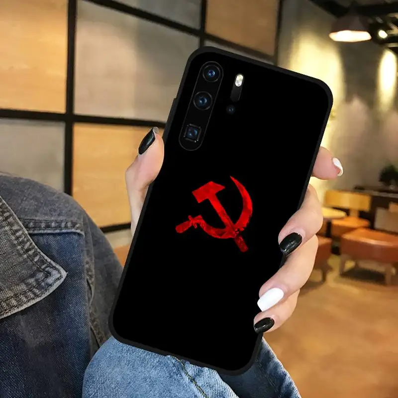 

Soviet Union USSR Flag Phone Case black For Huawei honor Mate mate P 10 9X 10i 20 30 40 y7 lite pro p smart 2019