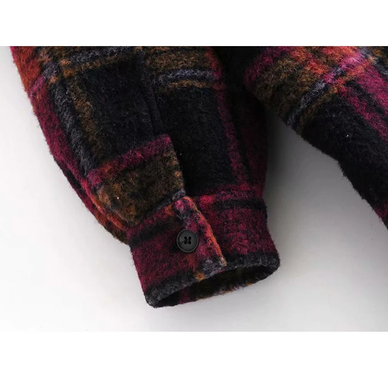 

2021 New plaid women shirt Jacket fashion retro loose young casual chic women's coat jacket mid-length street warm jacket women