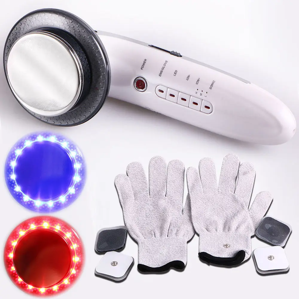 Beste Ultrasone 1 Mhz Galvanische 6 In 1 Ems Schoonheid Afslanken Photon Infrarood Therapie Spa Body Huidverzorging Cellulitis Vet Verwijderen Massager
