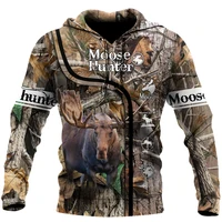 newest 3d printed hunting elk men zipper hoodiesweatshirt 3d autumn long sleeve hoodie unisex casual casual harajuku jacket