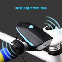 2in1 usb charging led bicycle headlight front riding horn battery powered warning light accessories mountainbike rainproof lamp