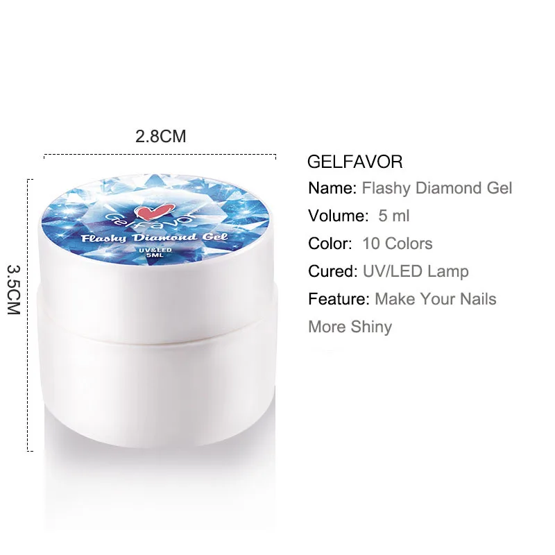 Блестящий бриллиантовый гель с блестками 5 мл | Красота и здоровье