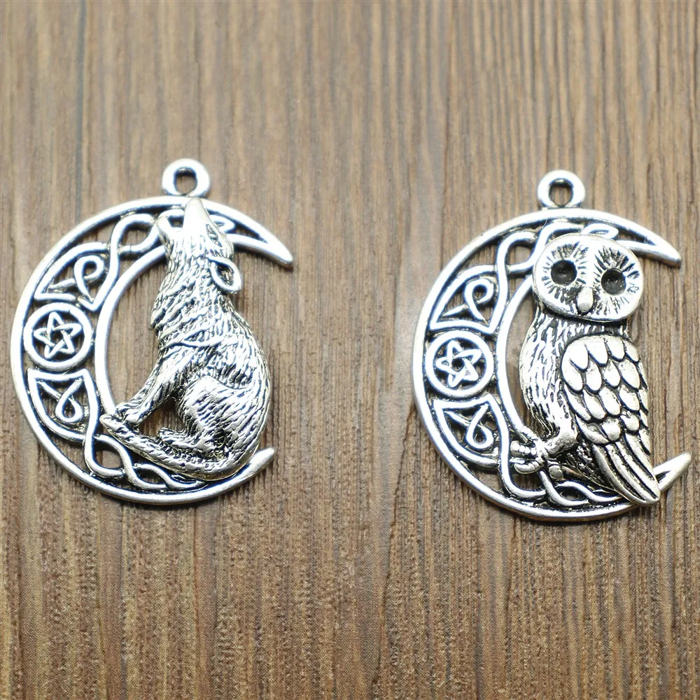 2 шт. / Лот Подвески Викинг Сова и Волк DIY Ювелирные изделия Аксессуары для