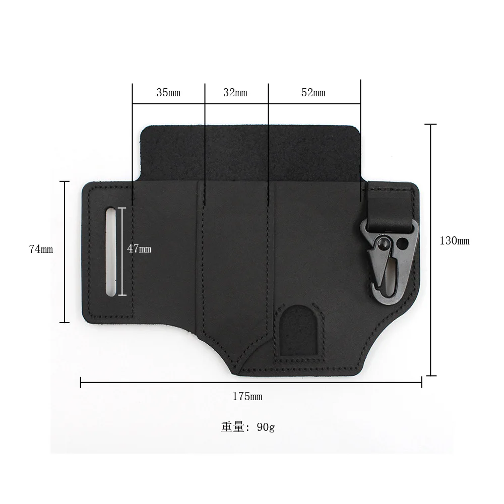 

EDC tactical tool leather case outdoor survival storage waist bag portable tool flashlight case knife case waist bag