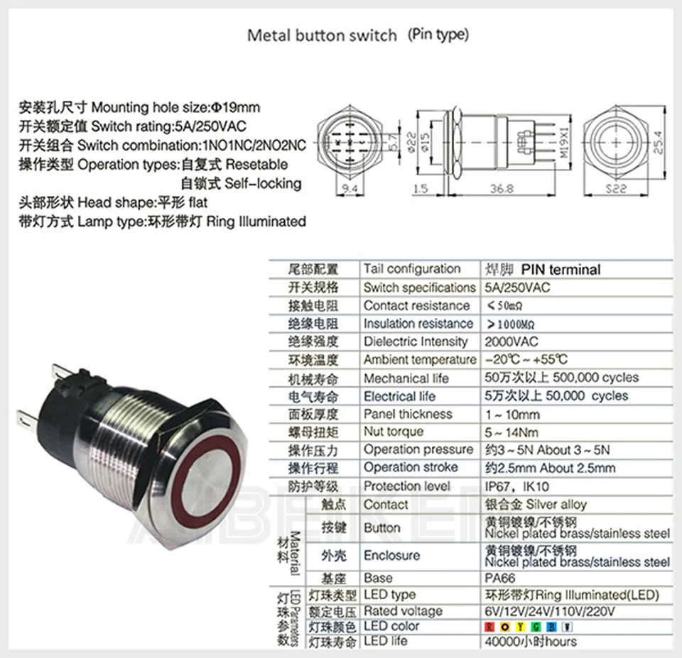 Бесплатная доставка 19 мм самоблокирующееся кольцо с ангельскими глазами