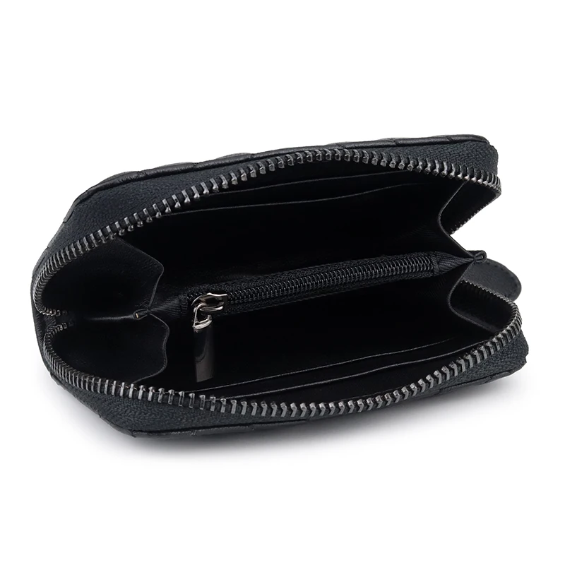 

Sheepskin Wallet Genuine Leather Women Short Wallet Women's Purse Zipper Purse Small Wallet Coin Pocket Cartera Multi-card Slots