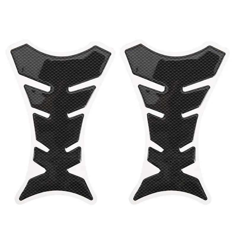 2x Motorcycle Carbon Fiber Tank Pad Protector Sticker For Honda Yamaha Kawasaki Suzuki Ducati Universal Fishbone | Автомобили и