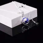 Женское Ожерелье MYBEBOA из серебра 925 пробы с синей землей