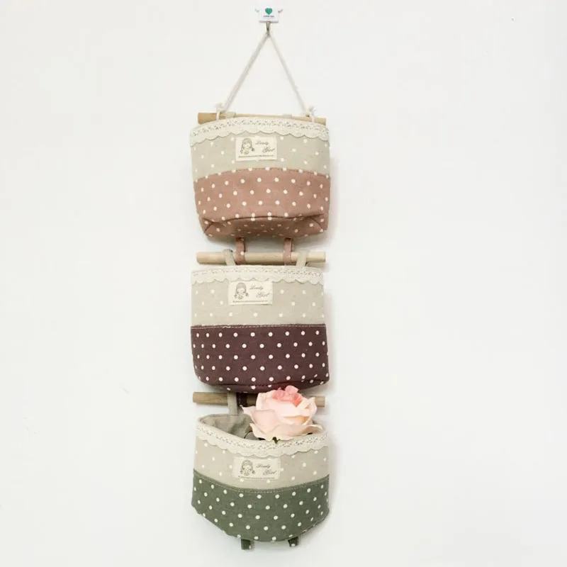 Настенная сумка для хранения косметики органайзер игрушек шкаф из хлопка и льна