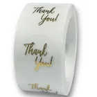1 дюйм, круглая Золотая фольга, спасибо за ваш заказ, наклейки, прозрачные Свадебные красивые подарочные карты, упаковочные этикетки, наклейки