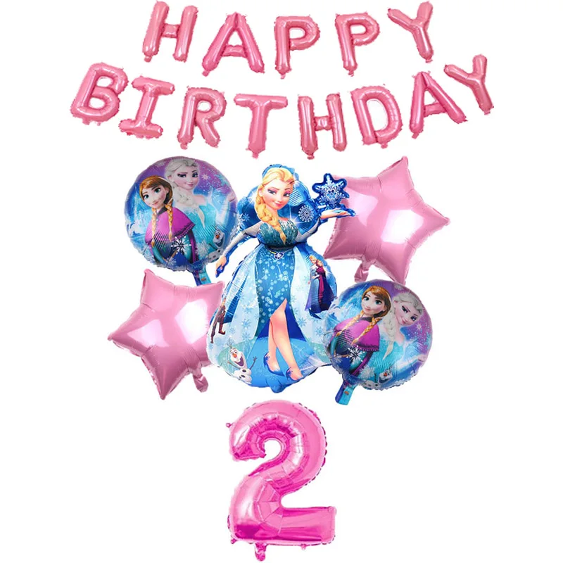 27 шт/лот с днем рождения Эльза Анна прайс алюминиевые воздушные шары из фольги в
