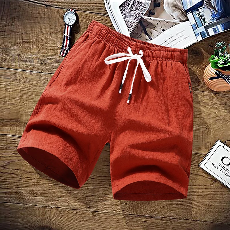 

M-9XL 100% Cotton Shorts Men Summer Solid Casual Shorts Men Cargo Shorts Plus Size 9XL Beach Shorts Cotton Linen Boardshort 5