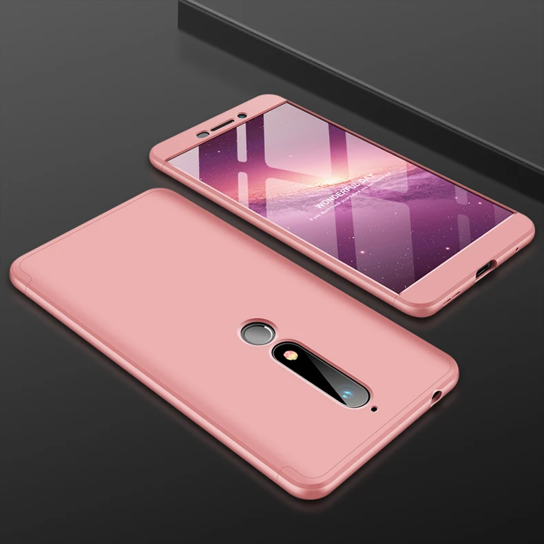 Для Nokia 6 1 2018 TA 1043 чехол цветной 360 градусов защищенный полный корпус матовый для