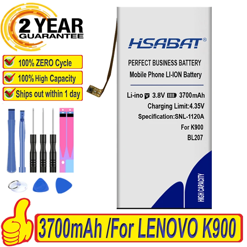 HSABAT 3700mAh BL207 аккумулятор для мобильного телефона LENOVO K900 батареи|battery for lenovo k900|mobile