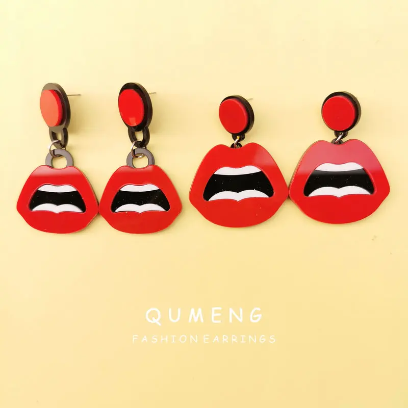 Женские акриловые серьги гвоздики QUMENG 2020 длинные геометрические в стиле хип хоп
