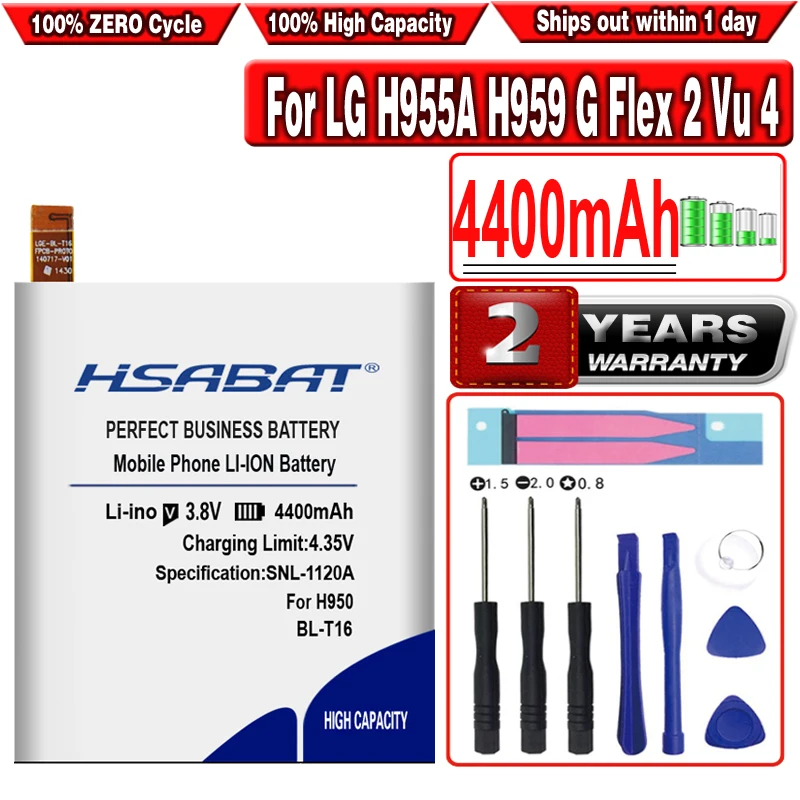 Аккумулятор HSABAT BL T16 4400 мАч для LG H955A H959 G Flex 2 Vu 4 Vu4 H950 LS996 H955 US995|battery for|battery for lg3500mah