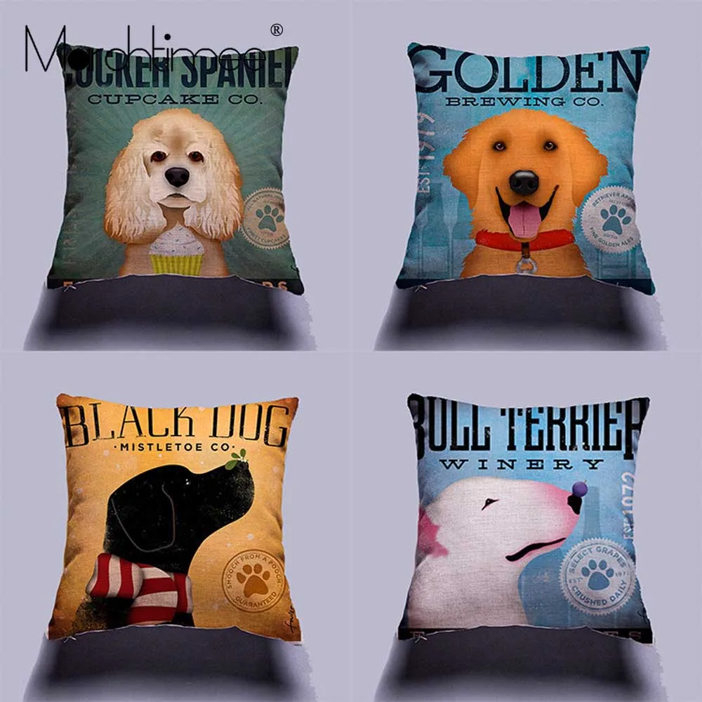 Чехол для подушки с изображением собаки из мультфильма Декор дома или автомобиля