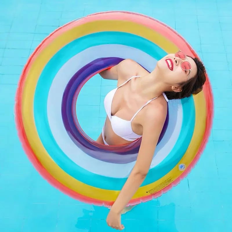 Детский Взрослый Большой прозрачный радужный надувной плавающий круг