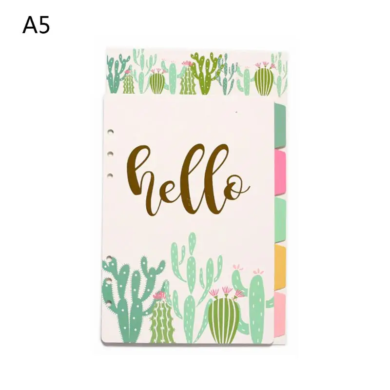 

1Set A5 A6 Loose Leaf Notebook Divider 6 Hole Index Separator Binder Stationery
