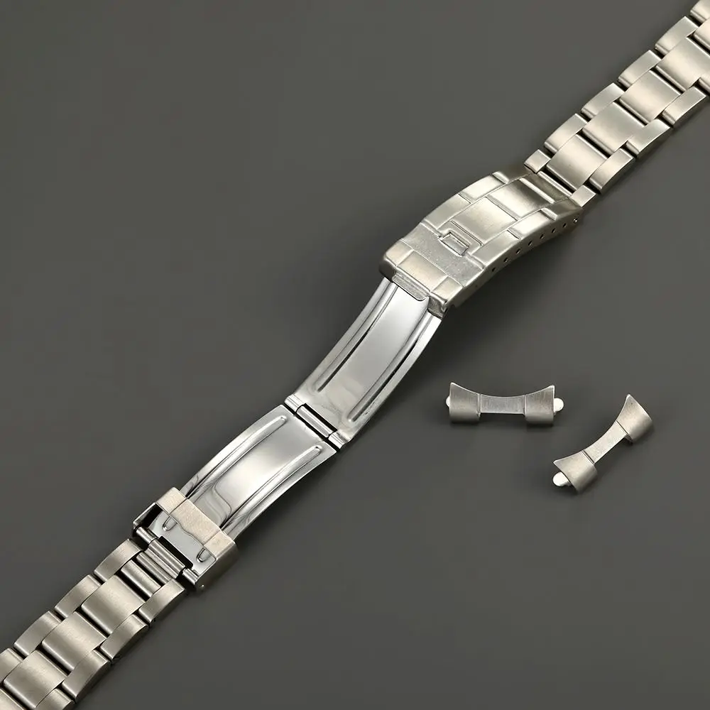 20MM Brushed Oyster Curved End Watch Band Bracelet Strap Fit For RLX Watch