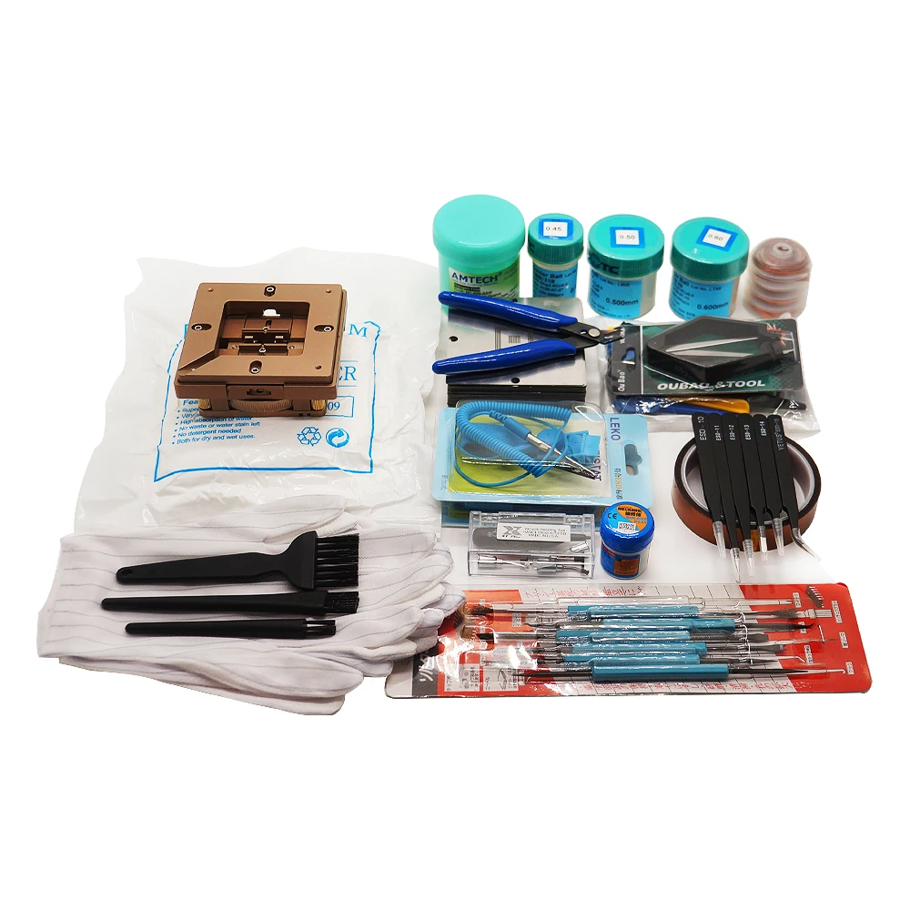 

250K Lead Free solder ball 80mm 90mm Universal Stencil BGA Reballing Station 341pcs Reball Kit FFQ-939 Manual Vacuum Suck Pen